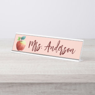 Apple Modern Personalized Teacher Desk Name Plate