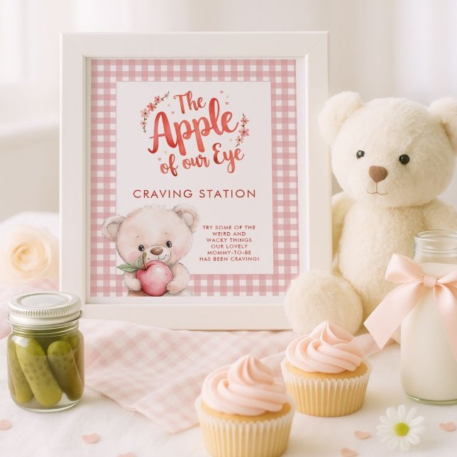 Apple of Eye Gingham Baby Shower Craving Station Poster (Creator Uploaded)