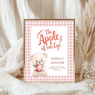 Apple of Eye Gingham Baby Shower Display Shower Poster