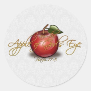 Apple of God's Eye, Christian Classic Round Sticker