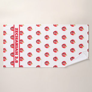 Apple Of God's Eye Red & White Bath Towel Set