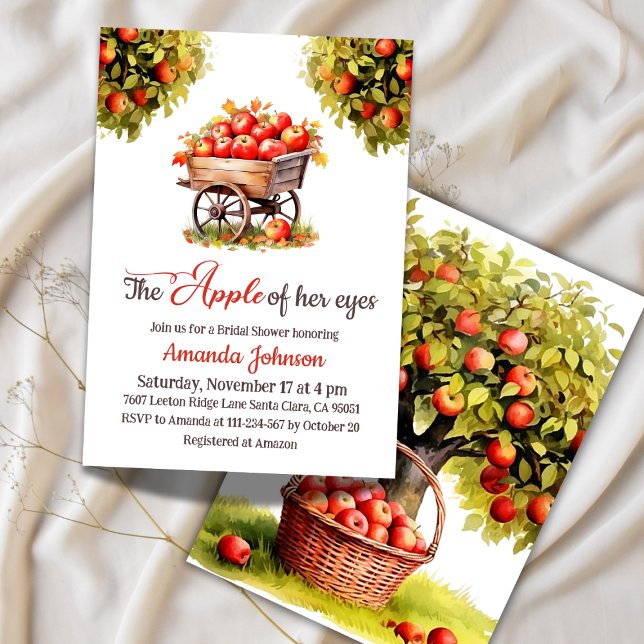 Apple of Her Eyes Farmer Market Fall Bridal Shower Invitation (Creator Uploaded)