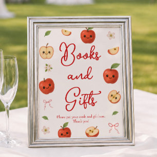 Apple of My Eye Baby Shower Books & Gifts Poster