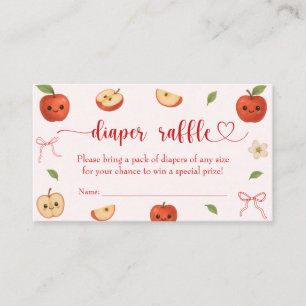 Apple of My Eye Baby Shower Diaper Raffle Ticket Enclosure Card