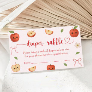 Apple of My Eye Baby Shower Diaper Raffle Ticket Enclosure Card