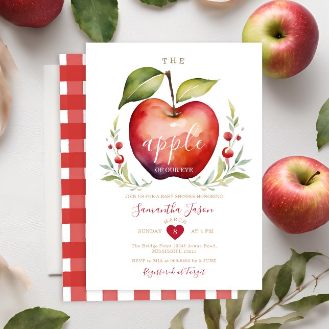 Apple of my Eye Baby Shower Invite  (Creator Uploaded)