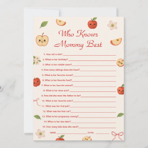 Apple of My Eye Baby Shower Who Knows Mummy Best Invitation