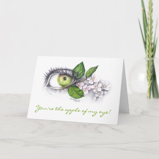 Apple of my eye Pencil art Greeting card (Front)