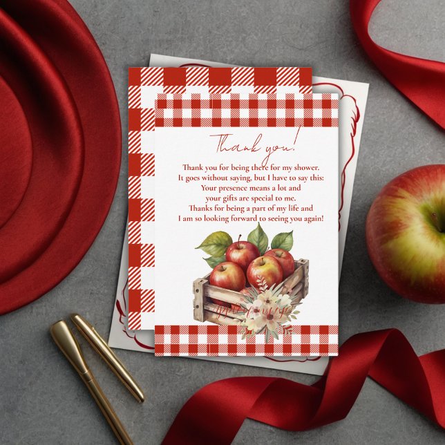 Apple of my eye Red Orchard Baby Shower Thank You Card (Creator Uploaded)