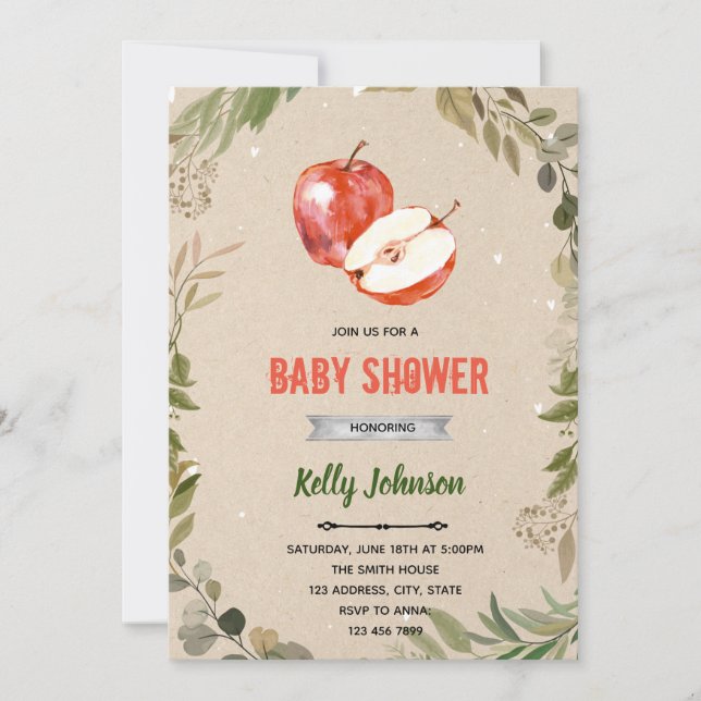 Apple of my eye shower invitation (Front)