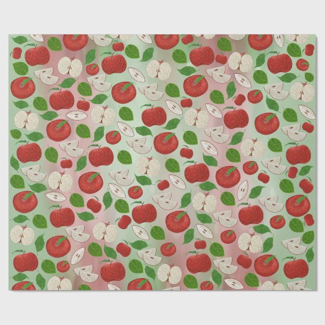 “Apple of My Eye” Stipple Art Wrapping Paper (Flat)