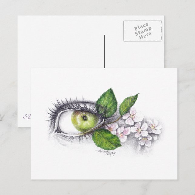 Apple of my Eye Surreal drawing art Postcard (Front/Back)