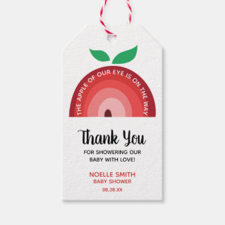 Apple of our Eye, Apple Rainbow Baby Shower Thanks Gift Tags