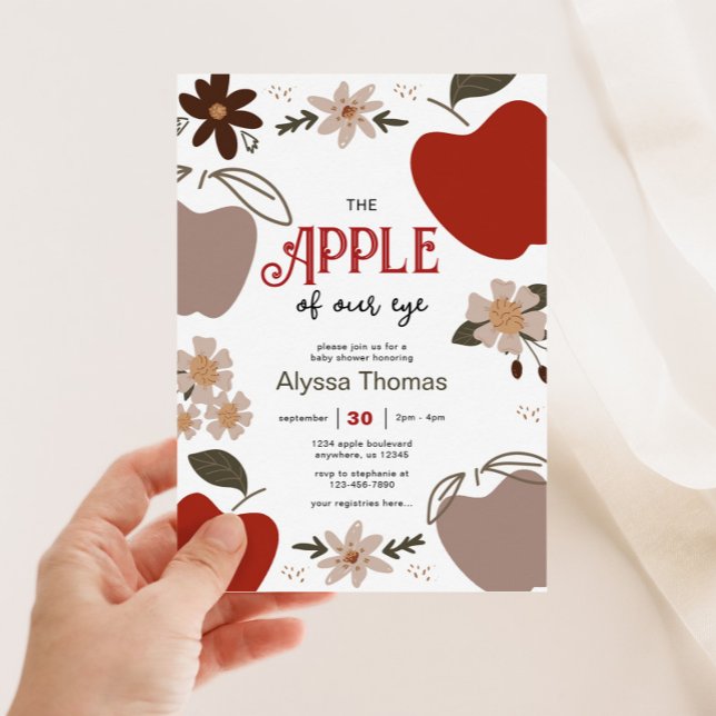 Apple of our Eye Apple Themed Baby Shower Invitation (Creator Uploaded)