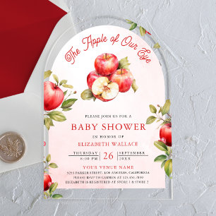 Apple Of Our Eye Arch Baby Shower Acrylic Invitations