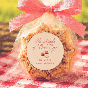 Apple Of Our Eye Baby Shower Classic Round Sticker