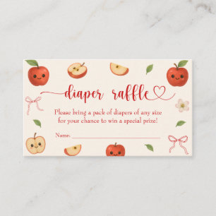 Apple of Our Eye Baby Shower Diaper Raffle  Enclosure Card