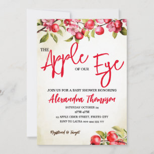 Apple Of Our Eye Baby Shower, Fall Baby Shower Invitation
