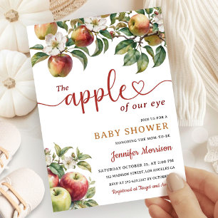 Apple of Our Eye Baby Shower Fall Gender Neutral Invitation