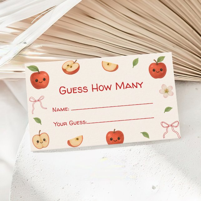 Apple of Our Eye Baby Shower Guess How Many Game Enclosure Card (Creator Uploaded)