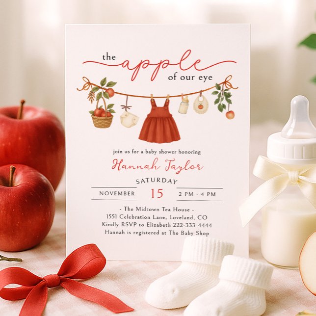 Apple of Our Eye Baby Shower Invitation (Creator Uploaded)