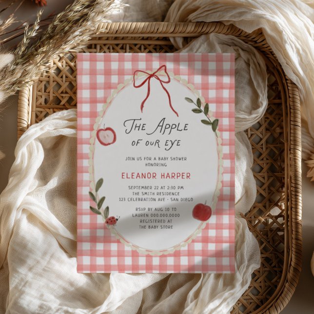 Apple Of Our Eye Baby Shower Invitation (Creator Uploaded)