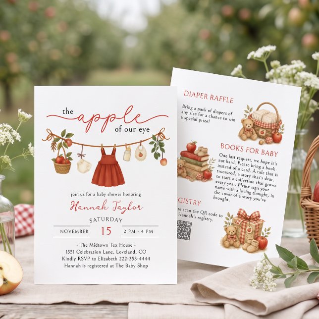 Apple of Our Eye Baby Shower Invitation (Creator Uploaded)