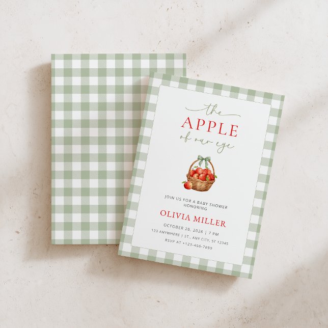 Apple of Our Eye Baby Shower Invitation Boy (Creator Uploaded)