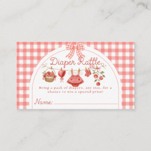 Apple of Our Eye Baby Shower Red Gingham Enclosure Card
