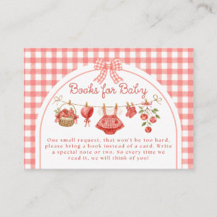 Apple of Our Eye Baby Shower Red Gingham Enclosure Card