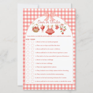 Apple of Our Eye Baby Shower Red Gingham Game
