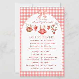 Apple of Our Eye Baby Shower Red Gingham Game