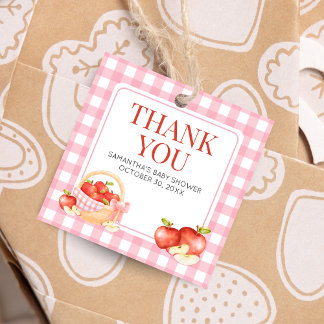 Apple of Our Eye Baby Shower Square Favour Tags