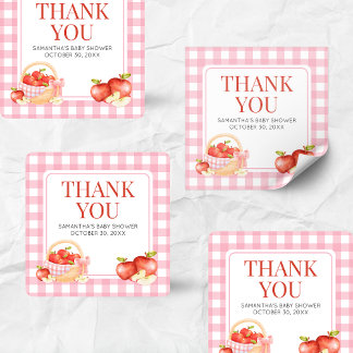 Apple of Our Eye Baby Shower Square Sticker