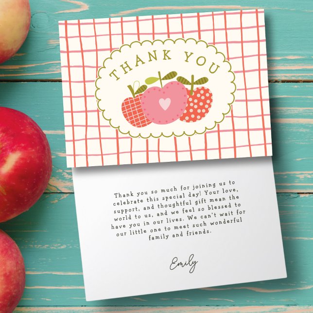 Apple of Our Eye Baby Shower Thank You Card (Creator Uploaded)