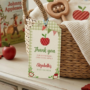 Apple of Our Eye Baby Shower Thank you Gingham  Gift Tags