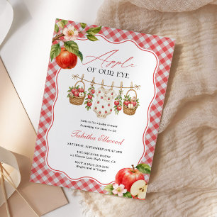 Apple of Our Eye Baby Shower Watercolor Fall Invitation