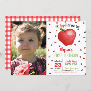 Apple of Our Eye Birthday Invitation w/Photo