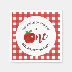 Apple of our eye birthday napkin