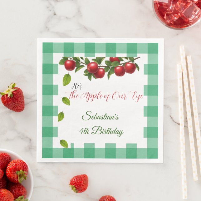 Apple of Our Eye Birthday Napkins (Insitu)