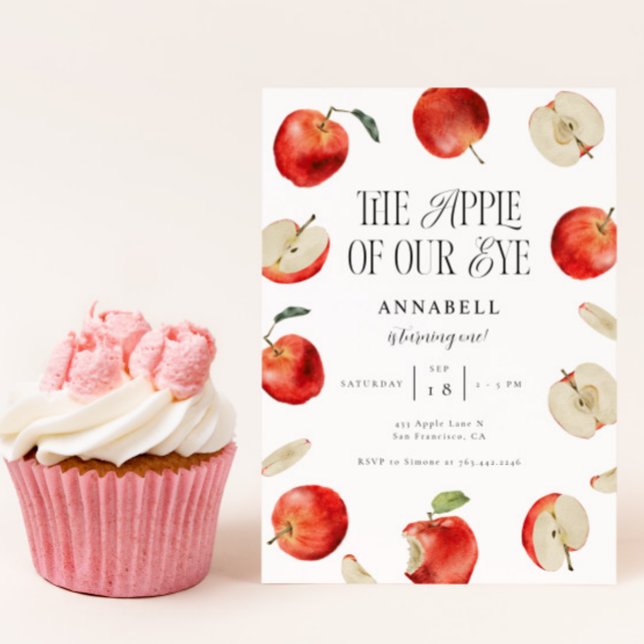 Apple Of Our Eye Birthday Party Invitation (Creator Uploaded)