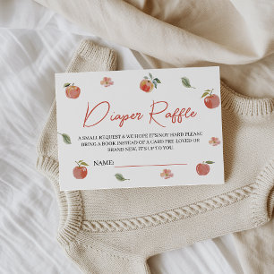 Apple of Our Eye Blossom Diaper Raffle Ticket Enclosure Card