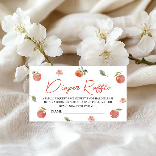 Apple of Our Eye Blossom Diaper Raffle Ticket Enclosure Card