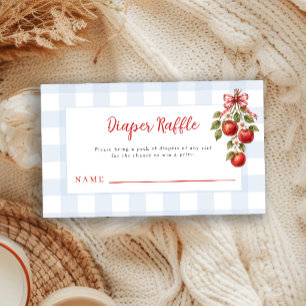Apple of our eye boy baby shower diaper raffle enclosure card