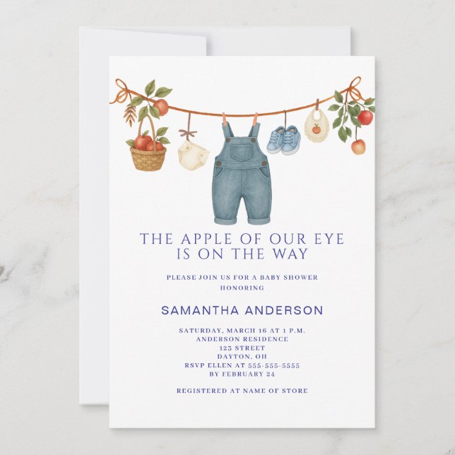 Apple of Our Eye Boy Baby Shower Invitation (Front)