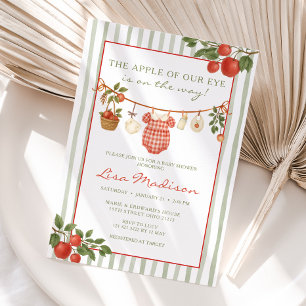 Apple of our Eye Clothesline Baby Shower  Invitation