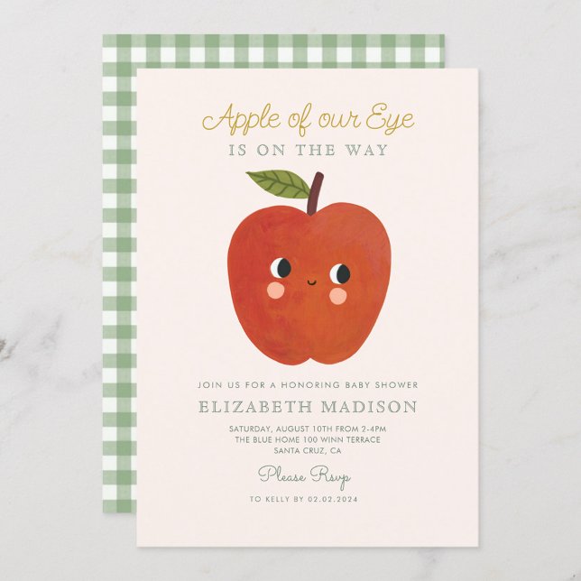 Apple of our eye cute Apple Baby Shower Invitation (Creator Uploaded)