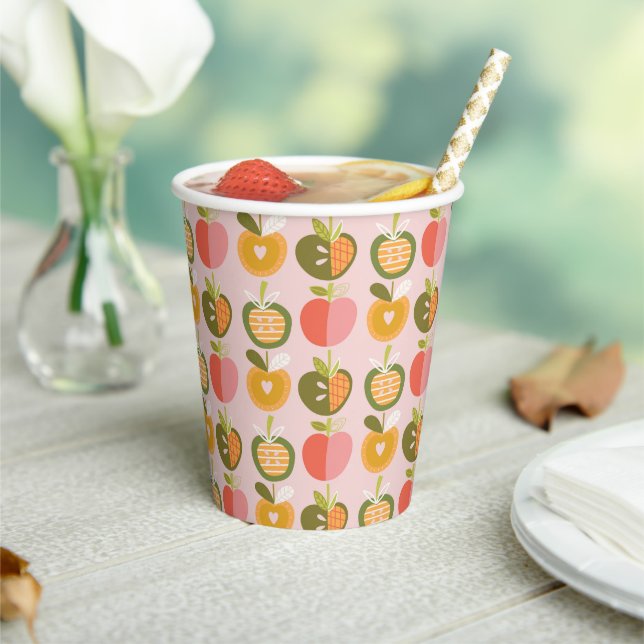  Apple of Our Eye Cute Fall Pattern Baby Shower  Paper Cups (Insitu)