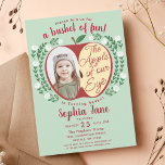 Apple of our Eye Cute Kids Photo Birthday Invitation<br><div class="desc">This cute and modern "the apple of our eye" kids' birthday invitation features an apple with your kid's photo in it. For further questions please contact us at ThePaperieGarden@gmail.com</div>
