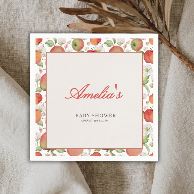 Apple Of Our Eye Fall Autumn Baby Shower  Napkin (Creator Uploaded)